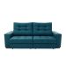Sofá 3 Lugares Retrátil e Reclinável Biarritz Suede Azul Turquesa