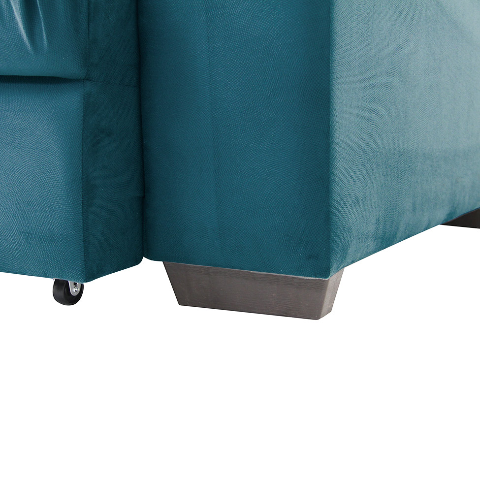 Sofá 3 Lugares Retrátil e Reclinável Biarritz Suede Azul Turquesa
