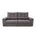 Sofá 3 Lugares Retrátil e Reclinável Biarritz Suede Castanho