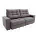 Sofá 3 Lugares Retrátil e Reclinável Biarritz Suede Castanho