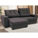Sofá 3 Lugares Retrátil e Reclinável Biarritz Suede Castanho