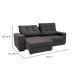 Sofá 3 Lugares Retrátil e Reclinável Biarritz Suede Castanho