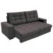 Sofá 3 Lugares Retrátil e Reclinável Biarritz Suede Castanho