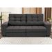 Sofá 3 Lugares Retrátil e Reclinável Biarritz Suede Castanho