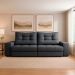 Sofá 3 Lugares Retrátil e Reclinável Biarritz Suede Grafite