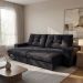 Sofá 3 Lugares Retrátil e Reclinável Biarritz Suede Preto