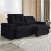 Sofá 3 Lugares Retrátil e Reclinável Biarritz Suede Preto