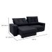 Sofá 3 Lugares Retrátil e Reclinável Biarritz Suede Preto