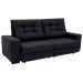 Sofá 3 Lugares Retrátil e Reclinável Biarritz Suede Preto