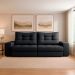 Sofá 3 Lugares Retrátil e Reclinável Biarritz Suede Preto