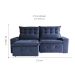 Sofá 3 Lugares Retrátil e Reclinável França Suede Azul