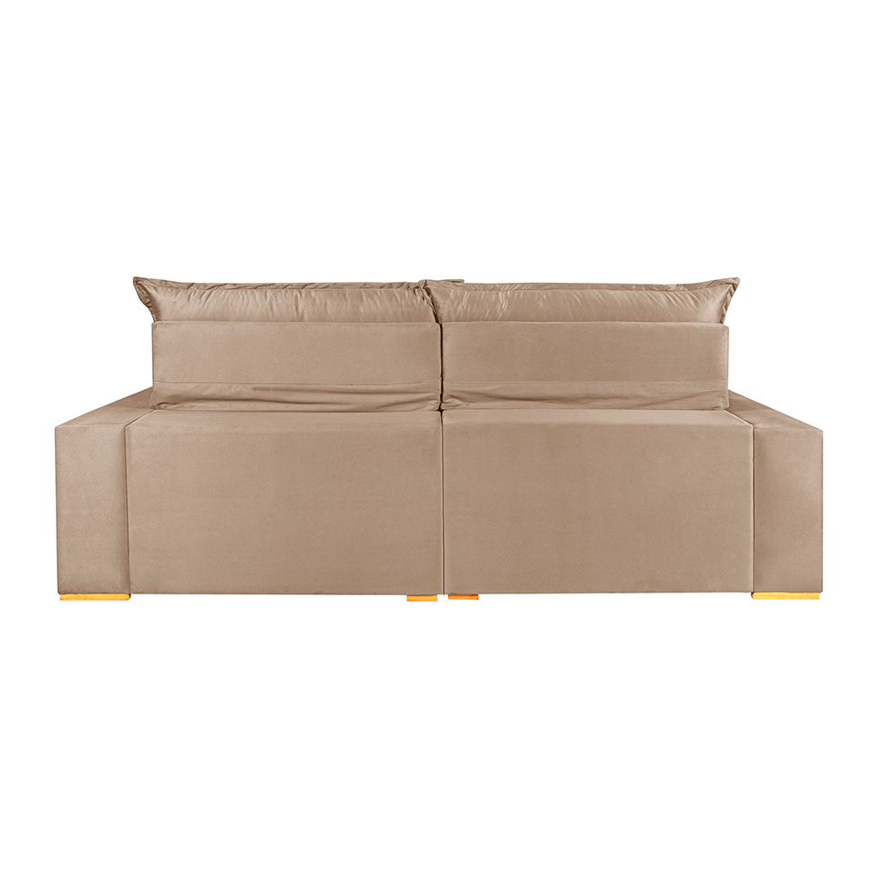 Sofá 3 Lugares Retrátil e Reclinável França Suede Bege