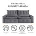 Sofá 3 Lugares Retrátil e Reclinável França Suede Cinza