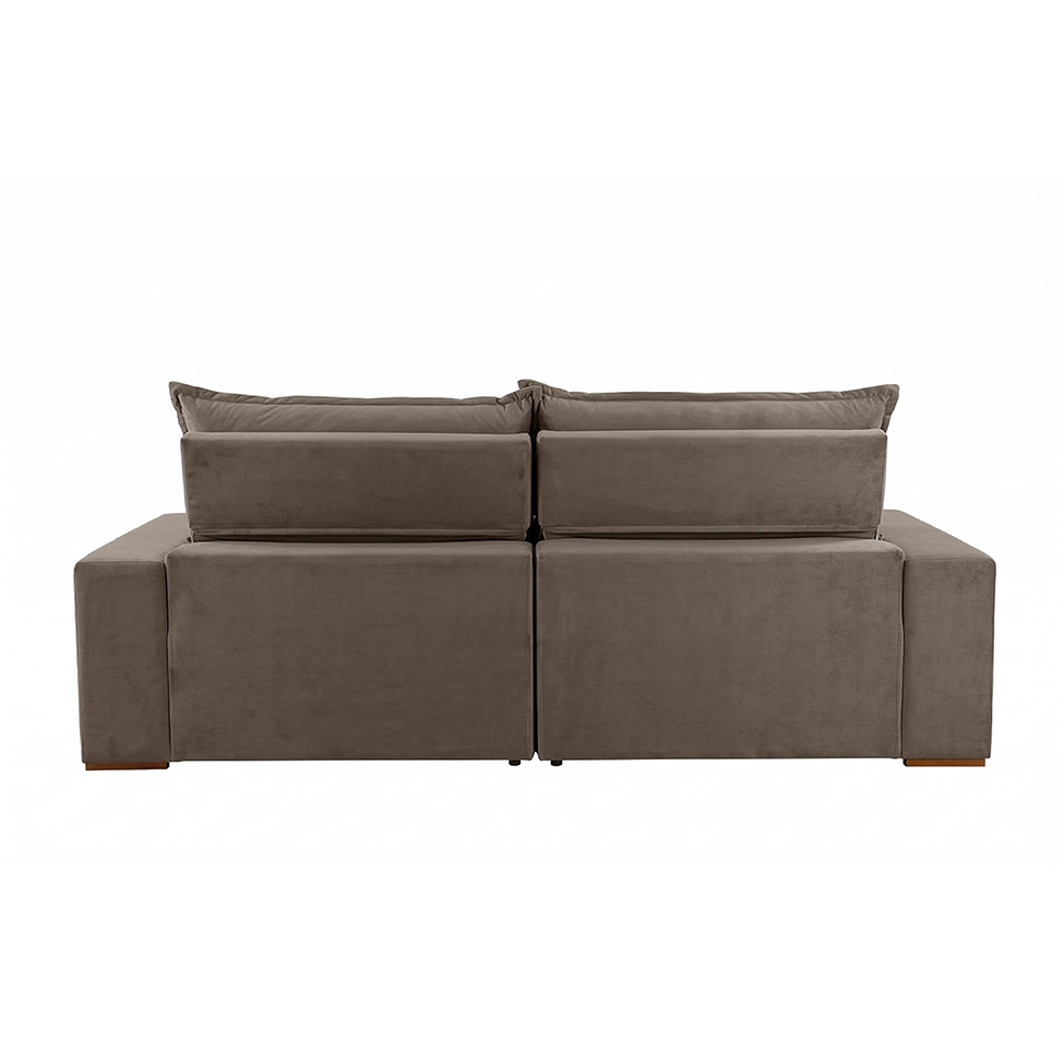 Sofá 3 Lugares Retrátil e Reclinável França Suede Marrom