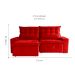 Sofá 3 Lugares Retrátil e Reclinável França Suede Vermelho