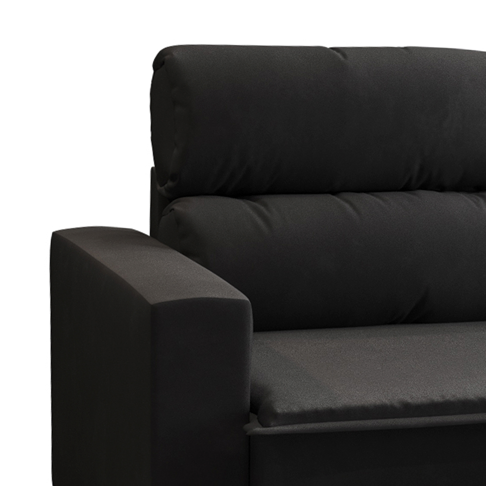 Sofá 3 Lugares Retrátil e Reclinável Hanôver I Suede Preto 210 cm