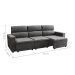 Sofá 3 Lugares Retrátil e Reclinável Hanôver II Suede Grafite 210 cm