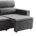 Sofá 3 Lugares Retrátil e Reclinável Hanôver II Suede Grafite 210 cm