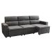 Sofá 3 Lugares Retrátil e Reclinável Hanôver II Suede Grafite 210 cm