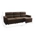 Sofá 3 Lugares Retrátil e Reclinável Hanôver II Suede Marrom 210 cm