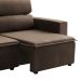 Sofá 3 Lugares Retrátil e Reclinável Hanôver II Suede Marrom 210 cm
