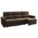 Sofá 3 Lugares Retrátil e Reclinável Hanôver II Suede Marrom 210 cm