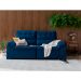Sofá 3 Lugares Retrátil e Reclinável Herzog Veludo Azul Marinho 220 cm