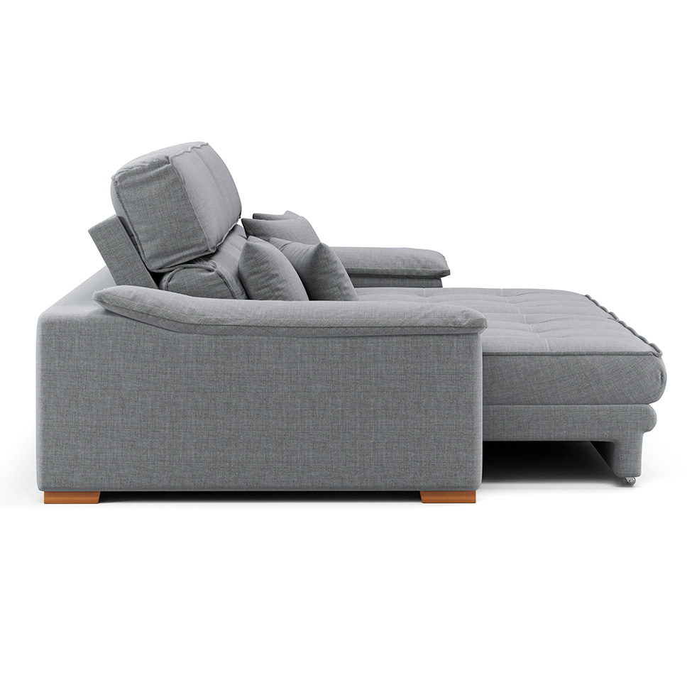 Sofá 3 Lugares Retrátil e Reclinável Lupin Linho Cinza 214 cm