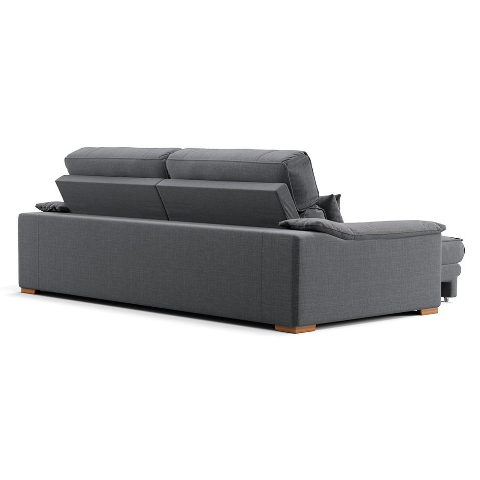 Sofá 3 Lugares Retrátil e Reclinável Lupin Linho Grafite 214 cm