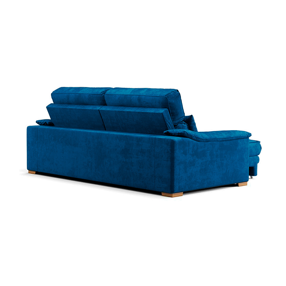 Sofá 3 Lugares Retrátil e Reclinável Lupin Velosuede Azul Marinho 180 cm