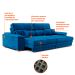 Sofá 3 Lugares Retrátil e Reclinável Lupin Velosuede Azul Marinho 214 cm