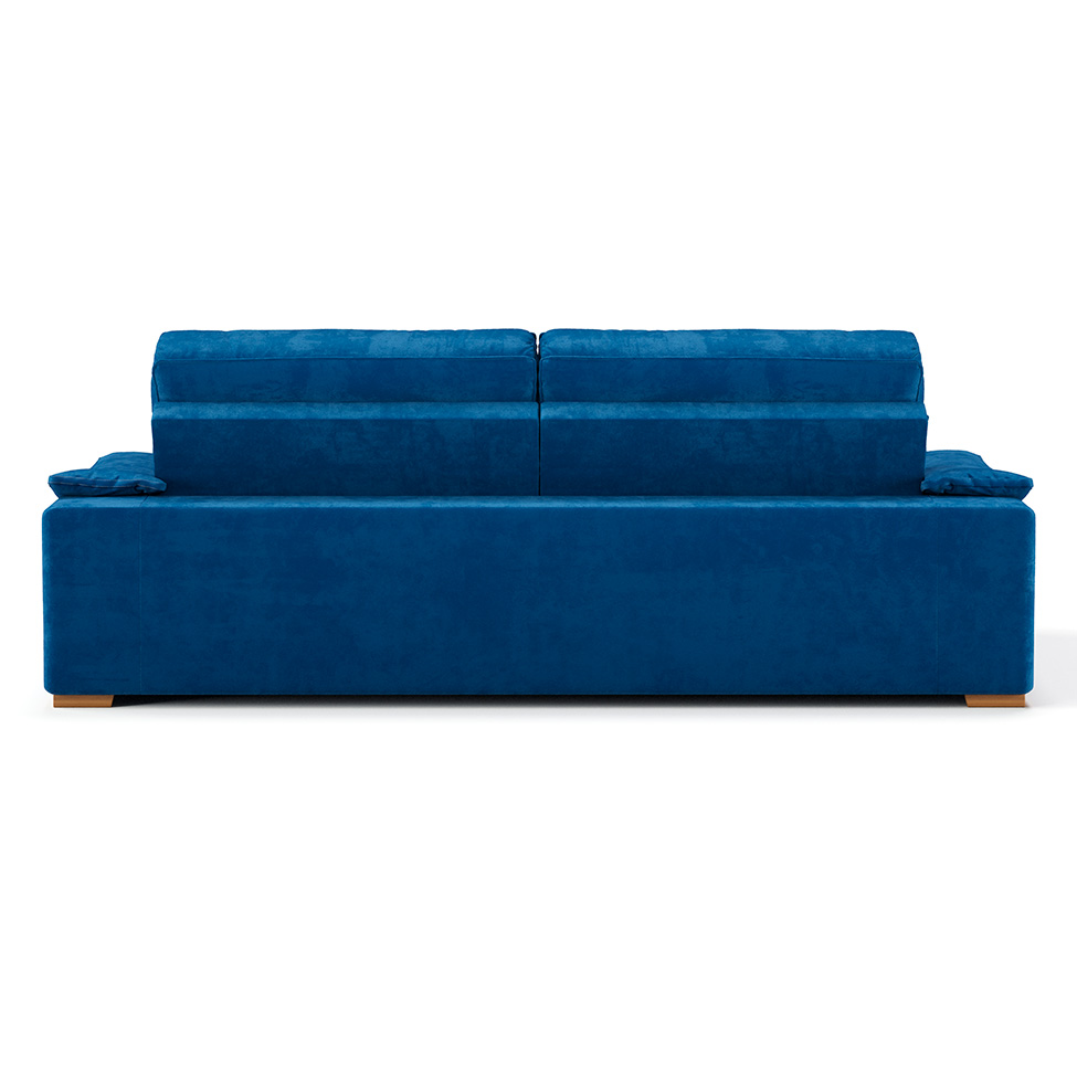 Sofá 3 Lugares Retrátil e Reclinável Lupin Velosuede Azul Marinho 214 cm