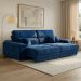 Sofá 3 Lugares Retrátil e Reclinável Lupin Velosuede Azul Marinho 214 cm