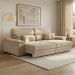 Sofá 3 Lugares Retrátil e Reclinável Lupin Velosuede Bege 214 cm