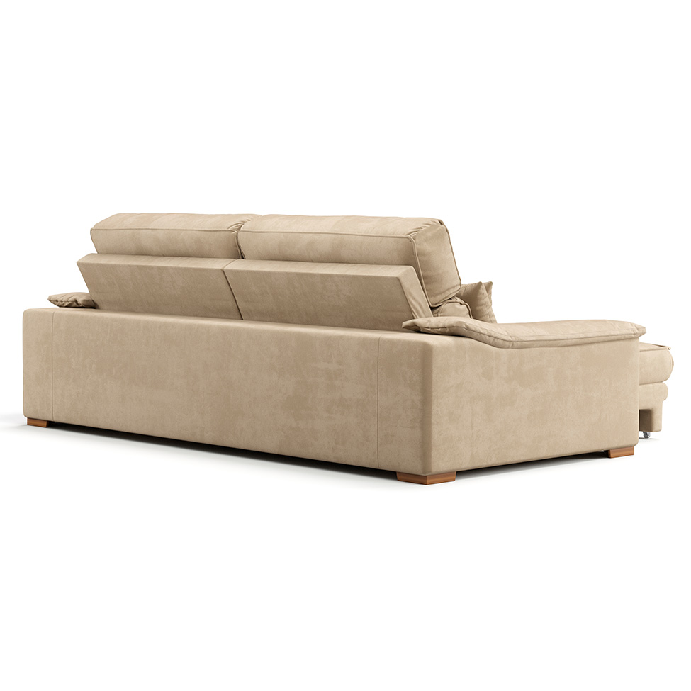 Sofá 3 Lugares Retrátil e Reclinável Lupin Velosuede Bege 214 cm