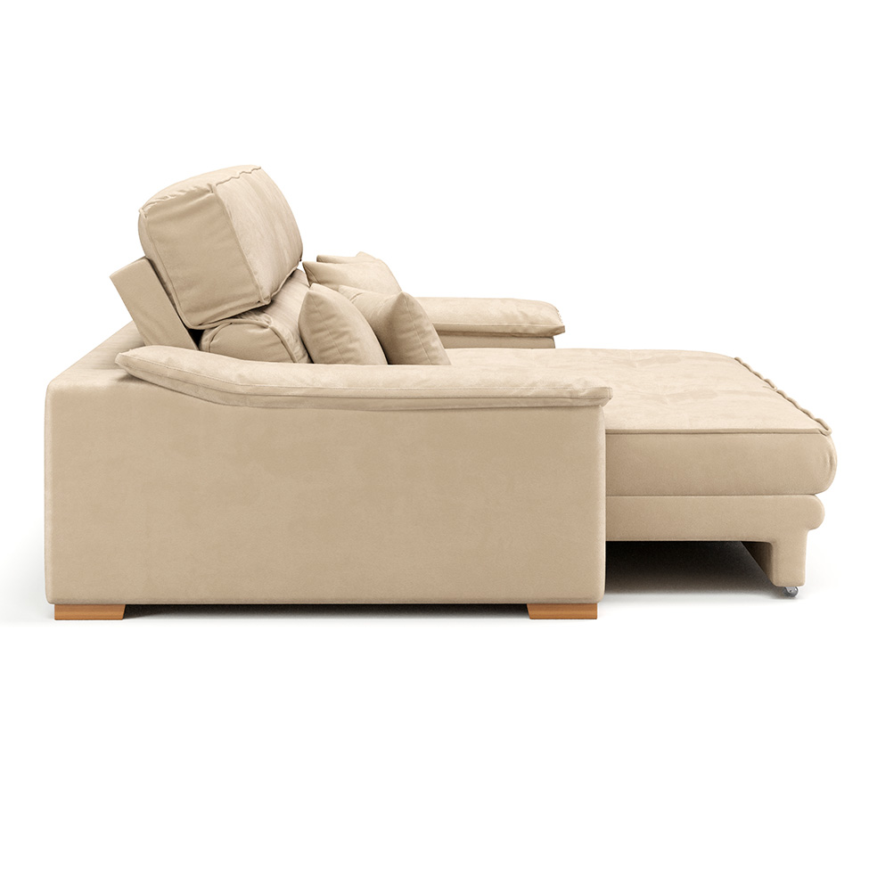Sofá 3 Lugares Retrátil e Reclinável Lupin Velosuede Bege 214 cm