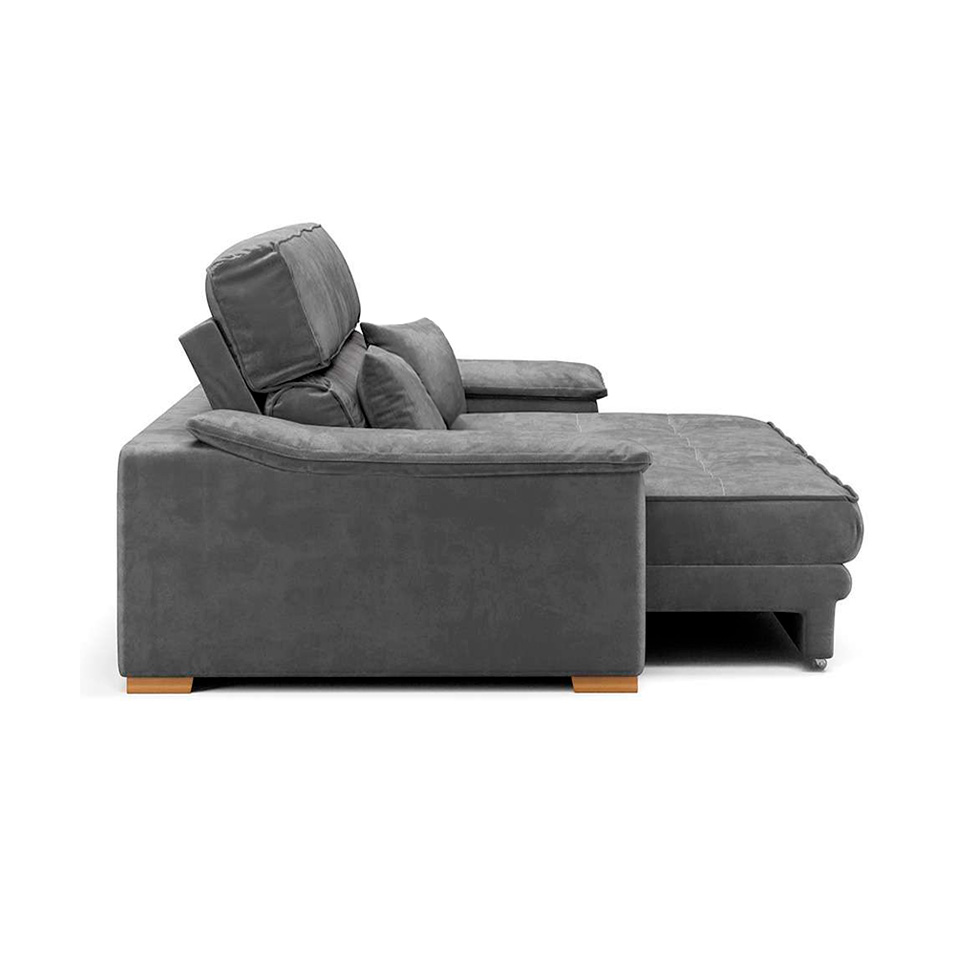 Sofá 3 Lugares Retrátil e Reclinável Lupin Velosuede Grafite 180 cm