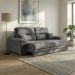Sofá 3 Lugares Retrátil e Reclinável Lupin Velosuede Grafite 180 cm