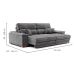 Sofá 3 Lugares Retrátil e Reclinável Lupin Velosuede Grafite 214 cm