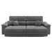 Sofá 3 Lugares Retrátil e Reclinável Lupin Velosuede Grafite 214 cm