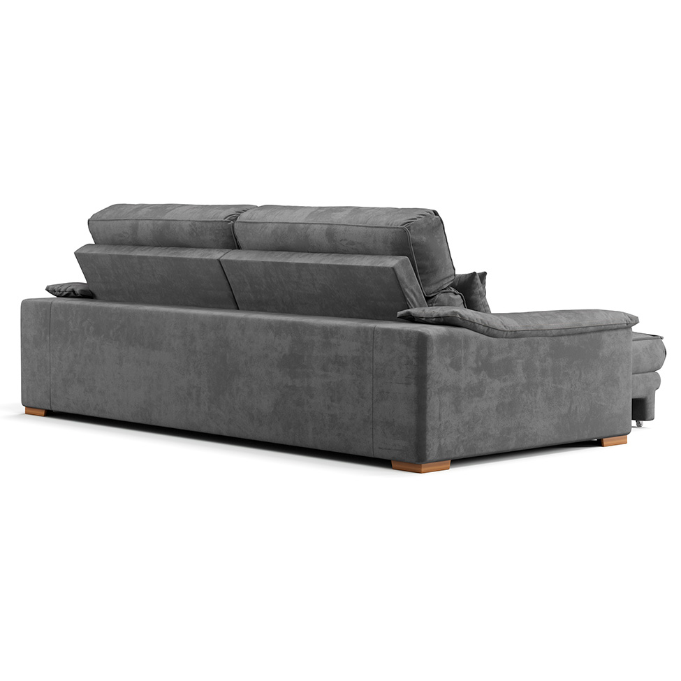 Sofá 3 Lugares Retrátil e Reclinável Lupin Velosuede Grafite 214 cm