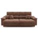 Sofá 3 Lugares Retrátil e Reclinável Lupin Velosuede Marrom 214 cm