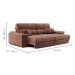 Sofá 3 Lugares Retrátil e Reclinável Lupin Velosuede Marrom 214 cm