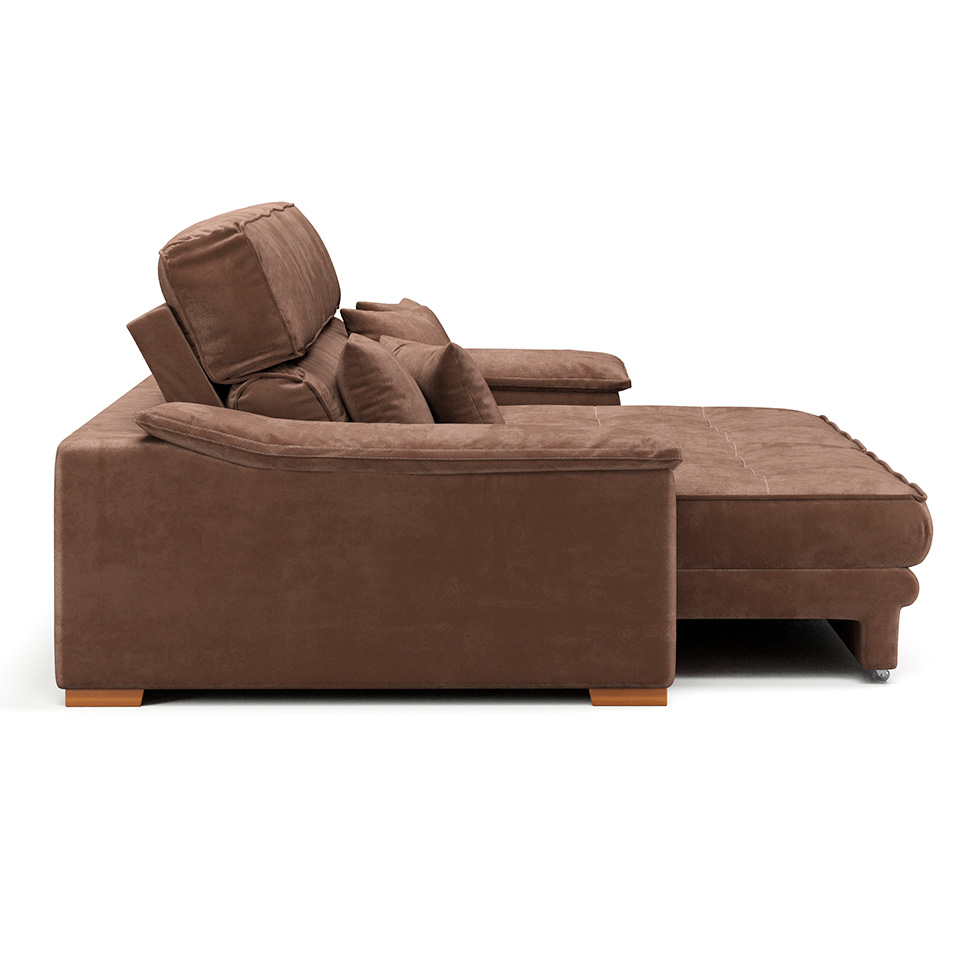 Sofá 3 Lugares Retrátil e Reclinável Lupin Velosuede Marrom 214 cm