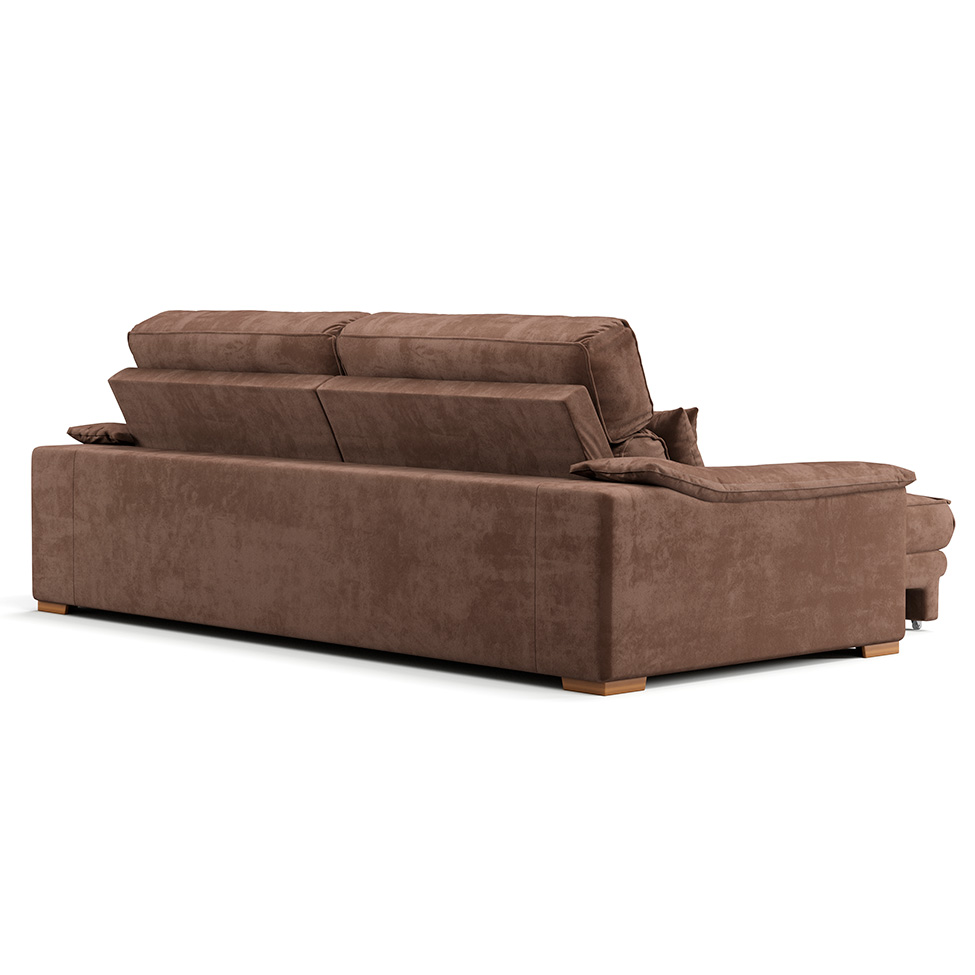 Sofá 3 Lugares Retrátil e Reclinável Lupin Velosuede Marrom 214 cm