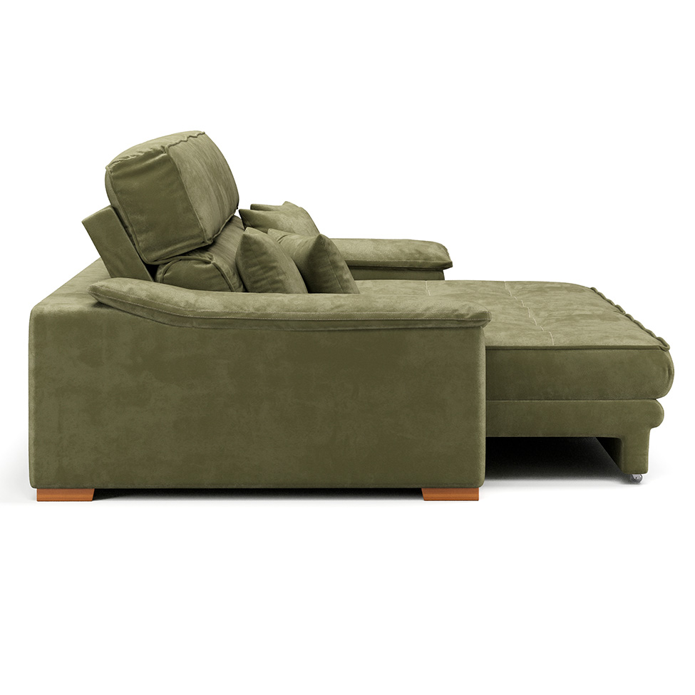 Sofá 3 Lugares Retrátil e Reclinável Lupin Velosuede Verde 214 cm
