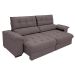 Sofá 3 Lugares Retrátil e Reclinável Piemont Suede Bege 230 cm