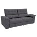 Sofá 3 Lugares Retrátil e Reclinável Piemont Suede Cinza 200 cm