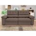 Sofá 3 Lugares Retrátil e Reclinável Piemont Suede Marrom 200 cm