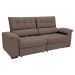Sofá 3 Lugares Retrátil e Reclinável Piemont Suede Marrom 200 cm